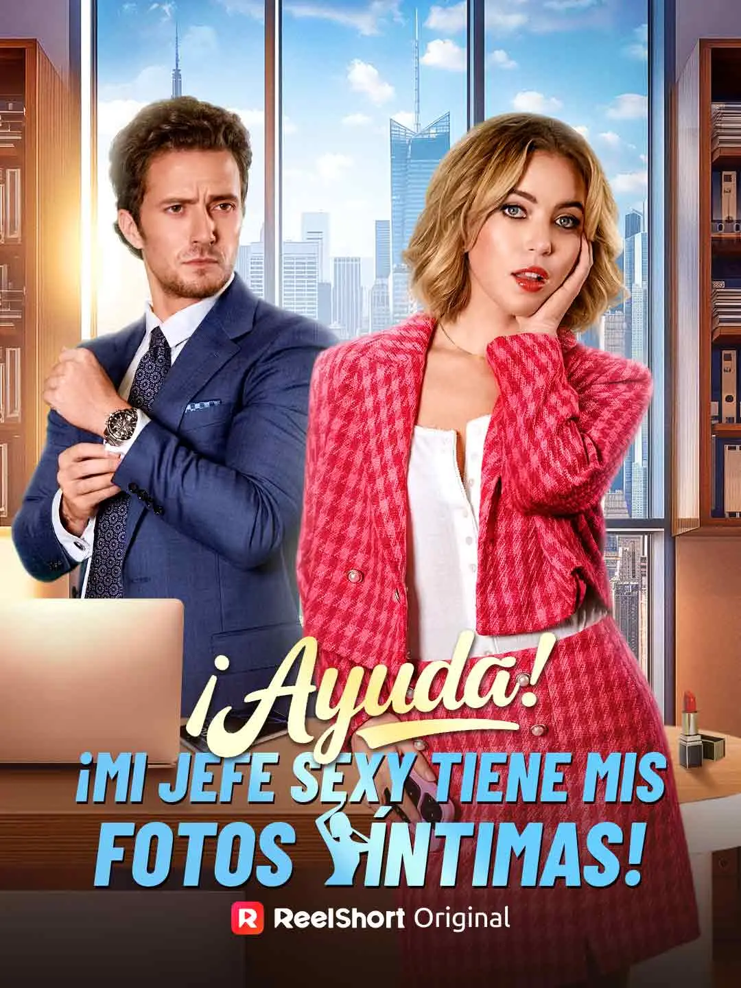 Portada de la miniserie ¡Ayuda! ¡Mi jefe sexy tiene mis fotos íntimas!
