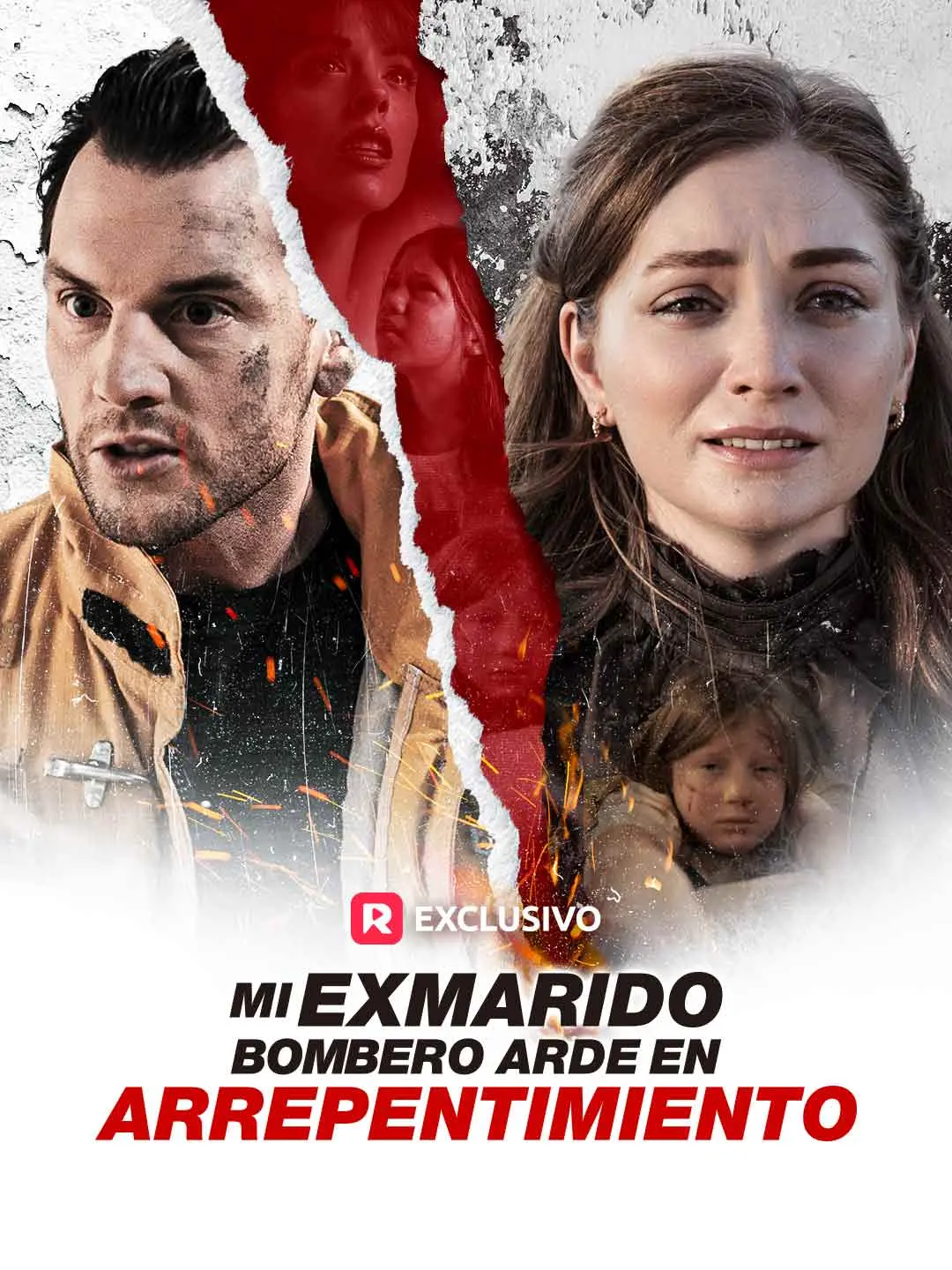 Portada de la miniserie Mi Exmarido Bombero Arde en Arrepentimiento